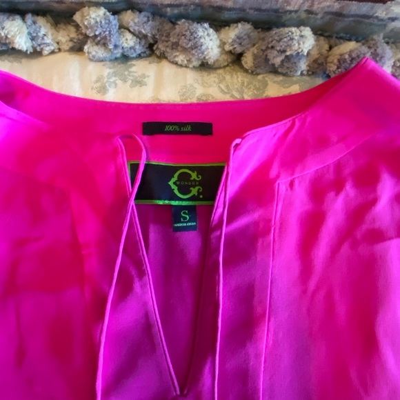 C. Wonder Bright Pink/Fuchsia Silk Dress with Slip - Picture 10 of 16
